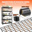 Support de rangement en métal robuste à 5 couches à hauteur réglable pour les grandes surfaces, les entrepôts et les cuisines, capacité de charge de 2 000 livres, noir, installation simple avec capacité, salles de sport idéales, garages plus, assemblage rapide