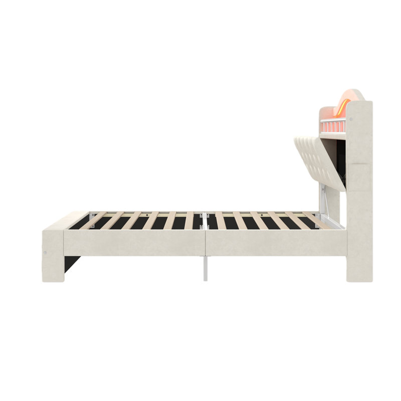 Ottoman Storage Bed, Beige