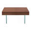 Table basse carrée avec pieds en verre
