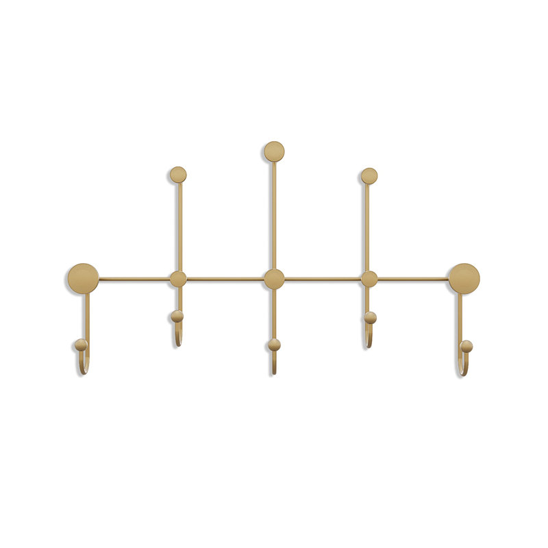 Stylish Metal Wall Hook, Gold Finish, 31.5 x 17.7 x 3.9 Inches | 100% Metal Construction, Thickness: 0.4 Inches | Supports Up to 22 Lbs | Ideal for Home Décor, Organizing & Space-Saving Solutions