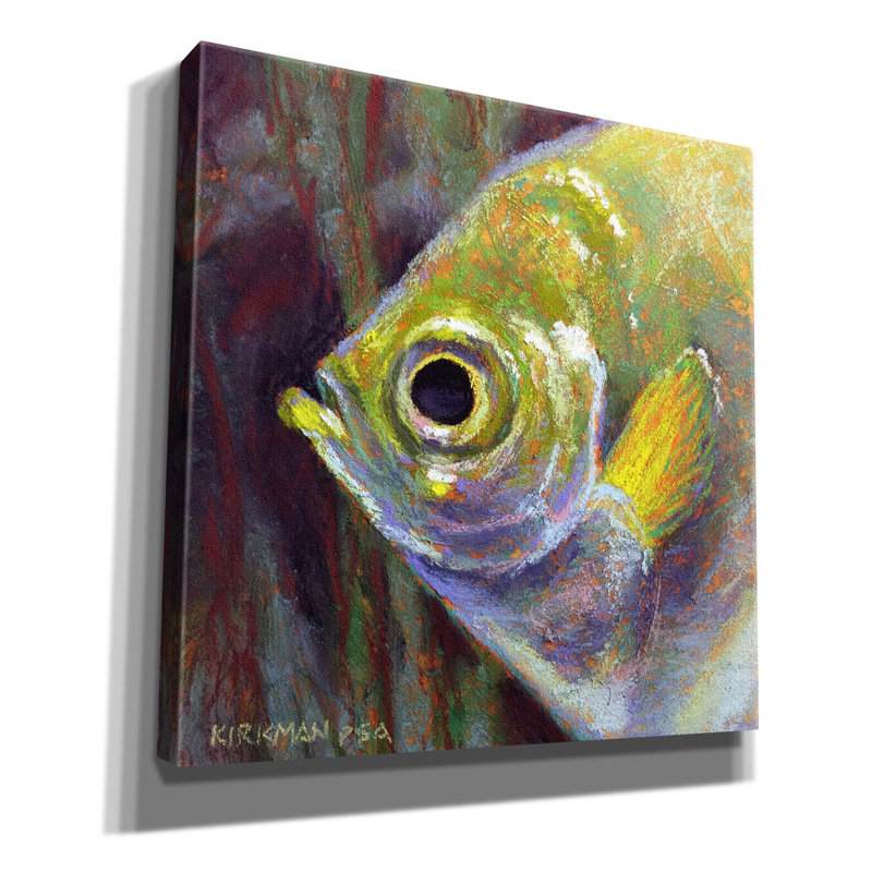 «Epic Graffiti 'Profile Of An Angelfish» par Rita Kirkman, art mural sur toile, H 12 po x l 12 po