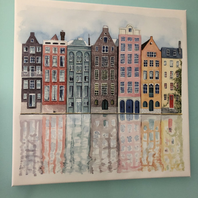 " Neighborhood I " by Grace Popp - Wrapped Canvas, 12" H x 12" W