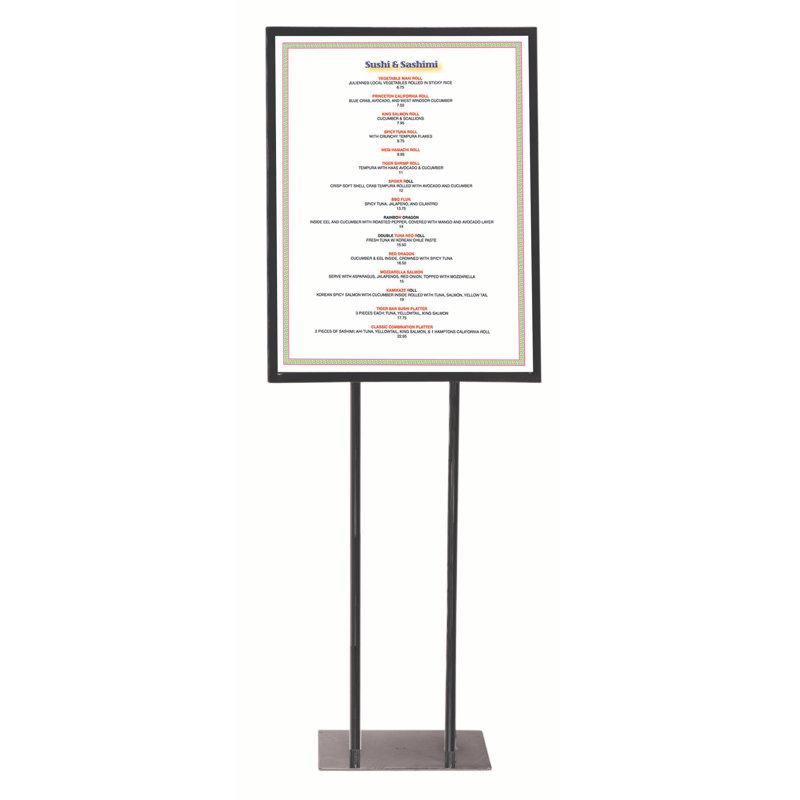 AARCO Freestanding Banner Stand, Black