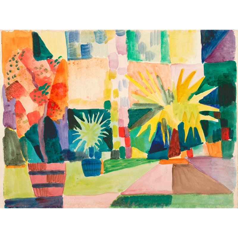 Garden on Lake Thun 1 Piece Wrapped Canvas Painting, 70cm H x 100cm W x 4cm D