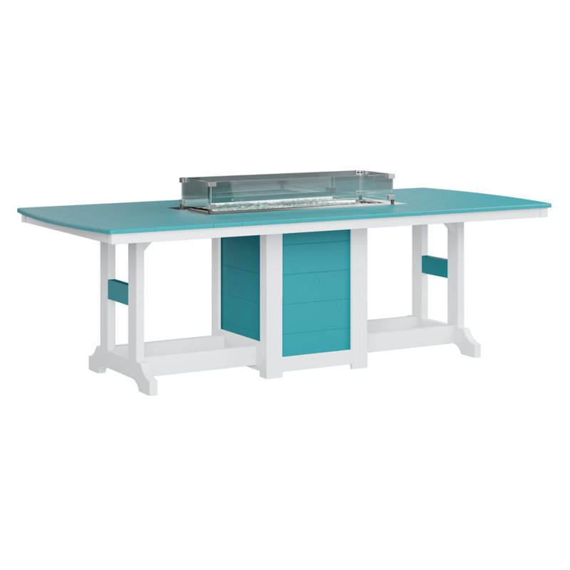 Table de bar berlinois Berlin, H 39,5 po x l 44 po x P 96 po, Bleu Aruba