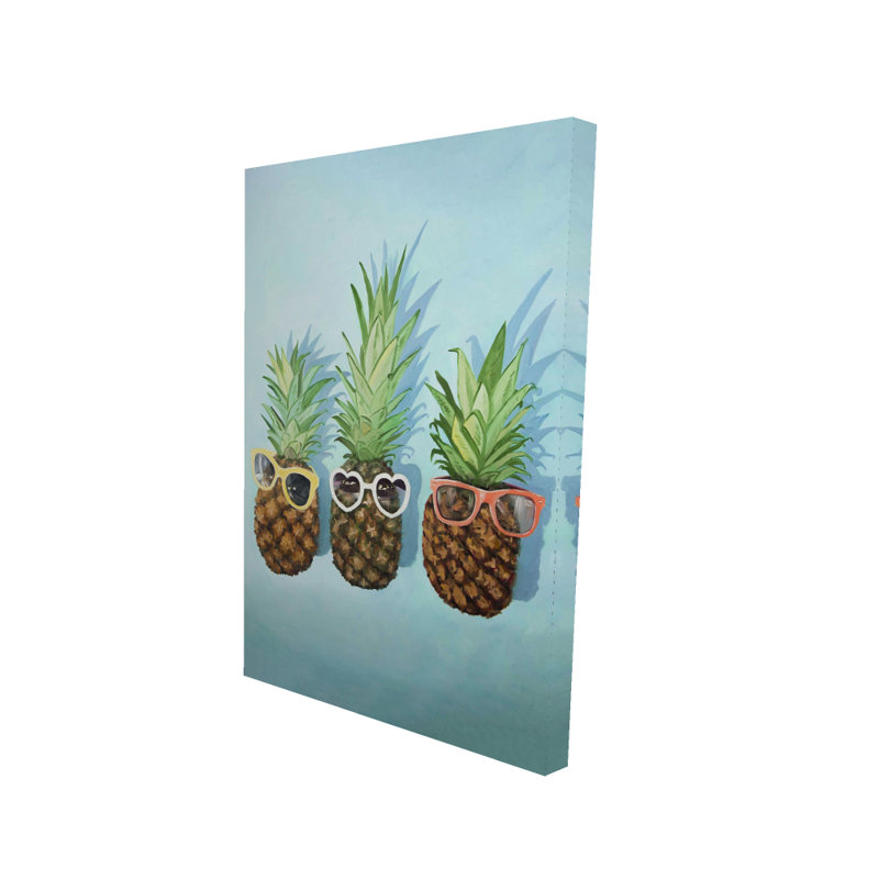 Toile avec ananas d'été | Reproduction d'art exotique