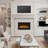 Orren Ellis 36-Inch Wall Mounted Electric Fireplace - Modern Fireplace with Floor Stand, Remote, and Adjustable Heat and Brightness-872002386