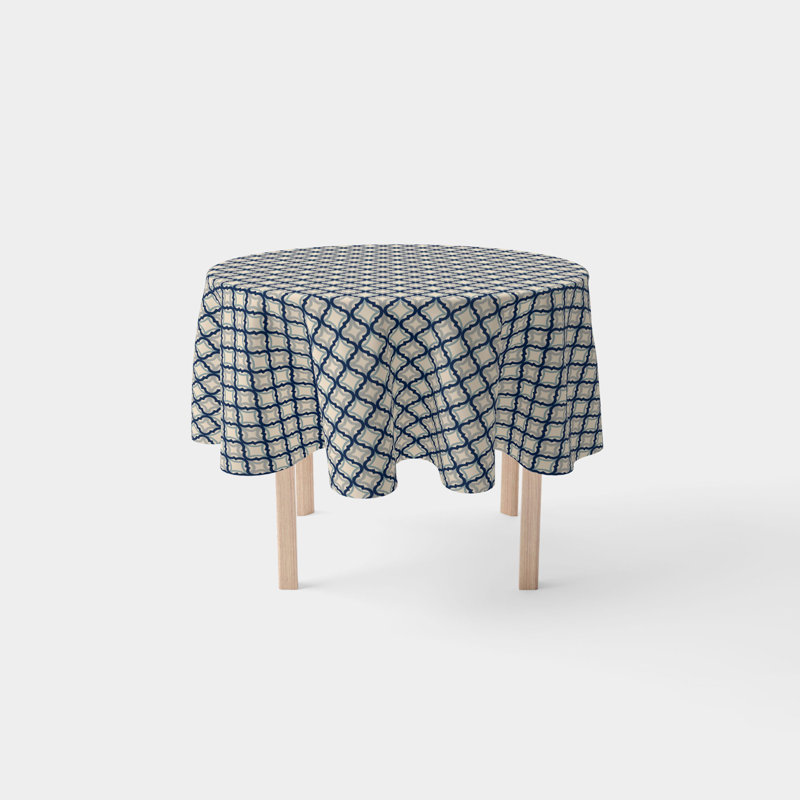 Ruggi Diamond Ogee Round Tablecloth, 90" x 90"