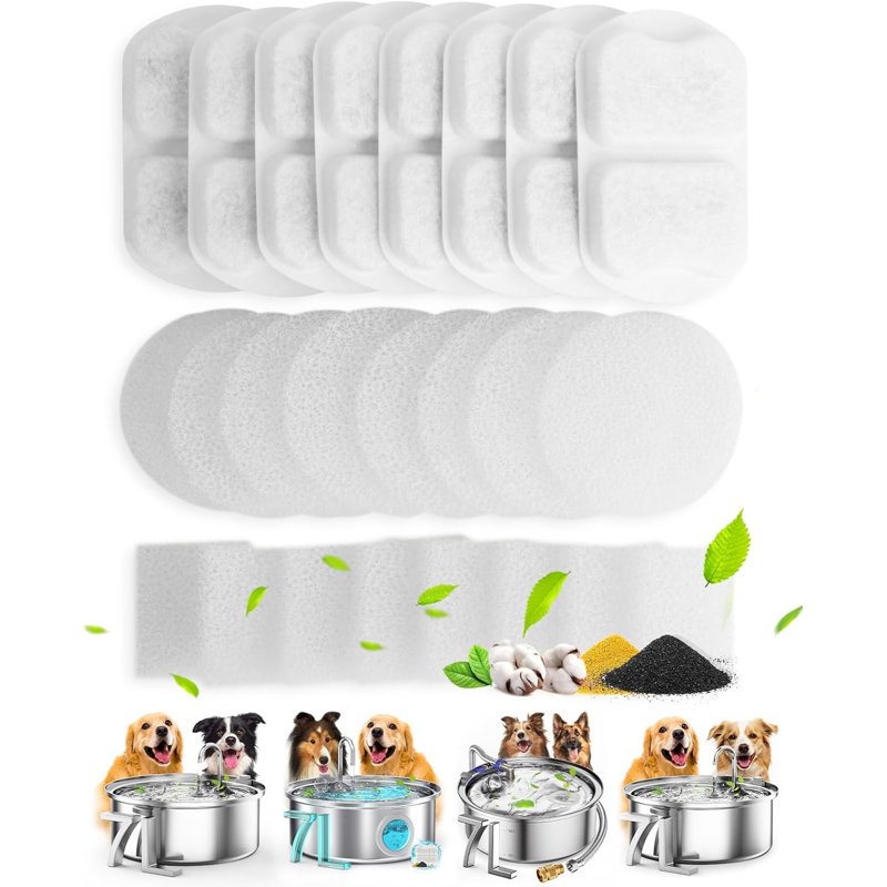 PW02 7L Pet Water Fountain Filters Pack, 24pc