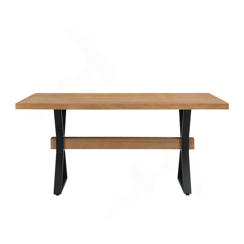 Table de salle à manger à pieds en X (naturel)
