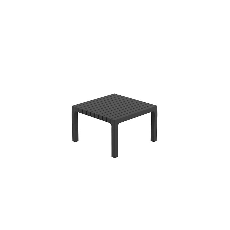 Spritz Sun Lounger Plastic Side Table, Black, 11.25" H x 17.75" W x 17.75" D