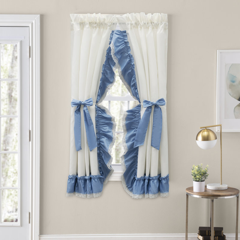Bralynne Cotton Blend Semi-Sheer Curtain Pair, Slate, 50" W x 72" L