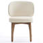 Chaise de salle à manger rembourrée de 20,1 po de largeur, fauteuil d'appoint à haut dossier, sans accoudoirs et pieds en bois massif pour salle à manger, meuble-lavabo, beige, ensemble de 2-1024457914-1023649124