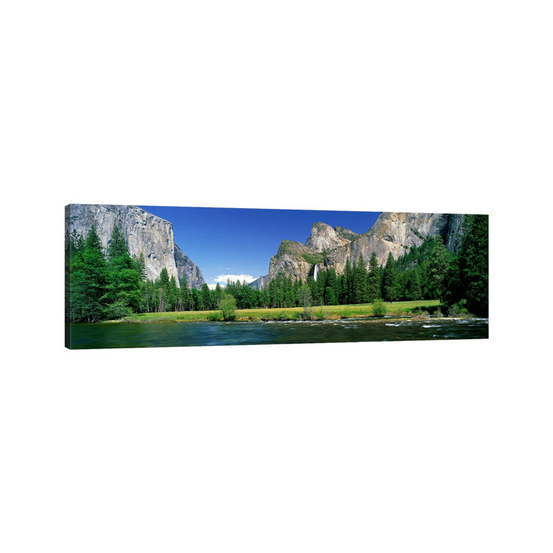 Bridalveil Fall, Yosemite Valley, Yosemite National Park, California, USA - Wrapped Canvas Panoramic Print
