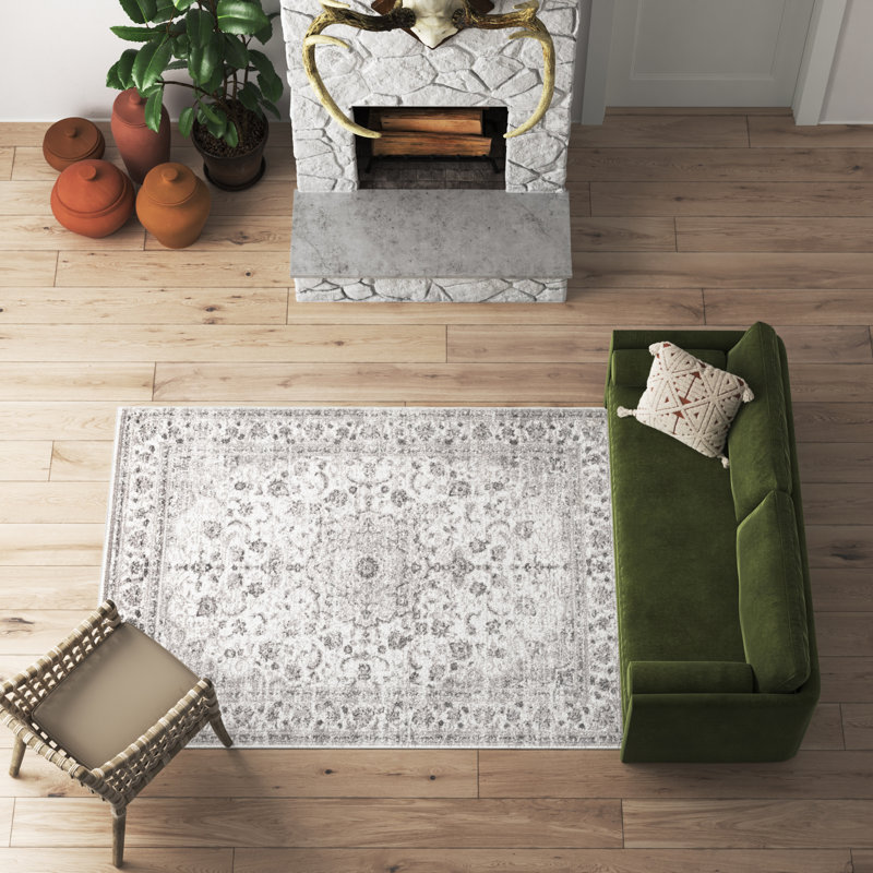 Hinderliter Light Grey/Blue/White Rug, Rectangle 160 x 220cm