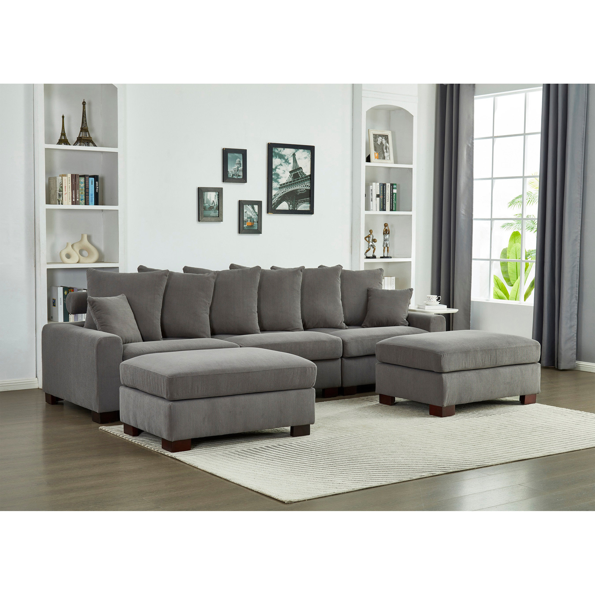 Latitude Run® Modular Sectional Sofa,5 Seater Oversized Convertible L ...