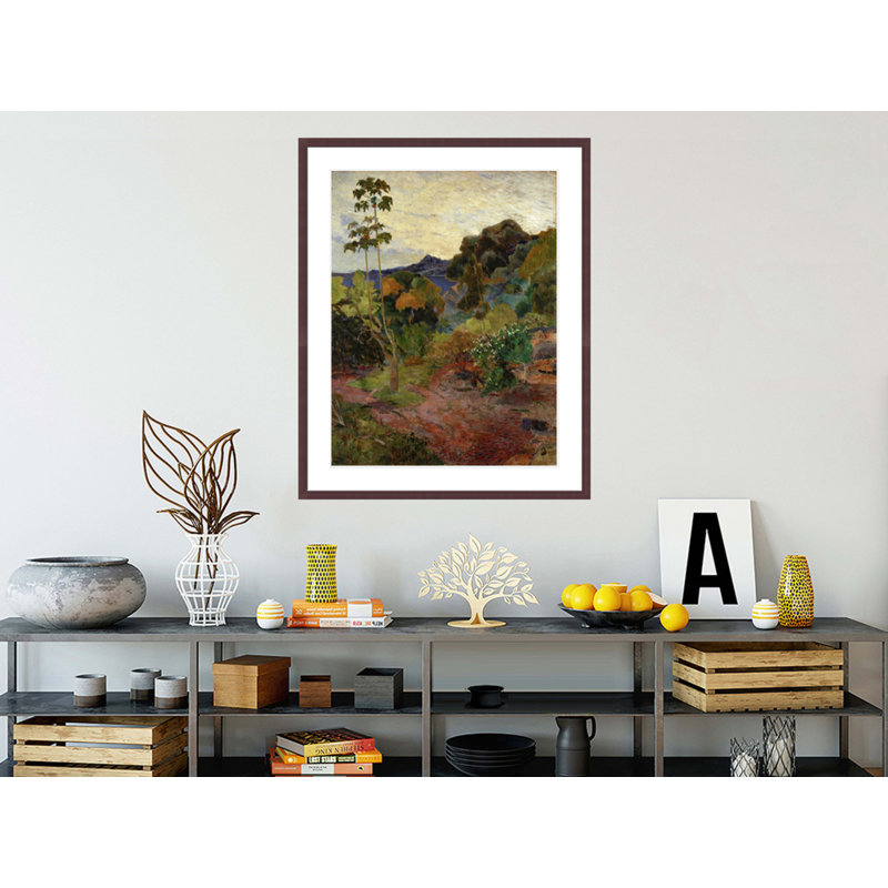 «Martinique Landscape» par Paul Gauguin - Estampe numérique encadrée, H 41,48 po x l 33,5 po