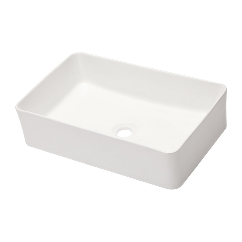 Lavabo vasque de salle de bain en céramique blanche de 21 po x 14 po - Conception classique contemporaine avec une fabrication de qualité et une apparence généreuse et résistante aux taches, facile à nettoyer, avec surface centrale de 1 3/4 po