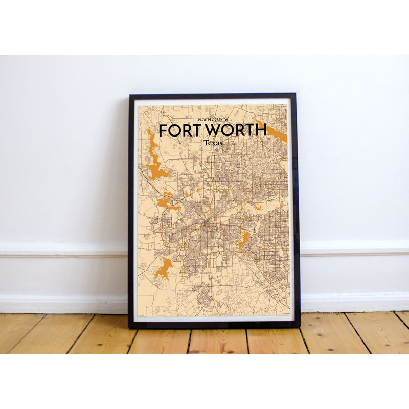 Fort Worth City Map - No Frame Print, 91.4cm H x 61cm W x 0.13cm D