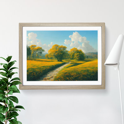 Traditional Spring Meadow Landscape - Single Picture Frame Print