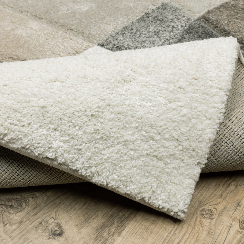 Tapis beige / multicolore à motif géométrique Chase, Tapis de couloir 1 pi 10 po x 7 pi 6 po