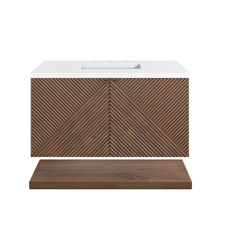 Marcello 36'' W Single Vanity, White Zeus, 8" Widespread, 36"