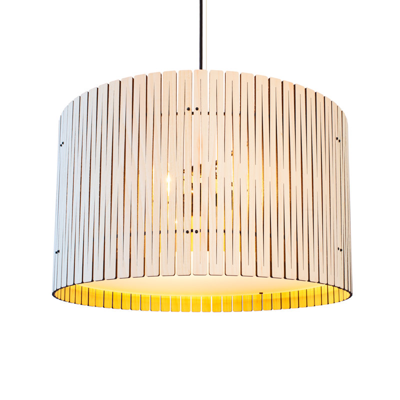 Luminaire suspendu tambour Kerflights D6, Frêne clair