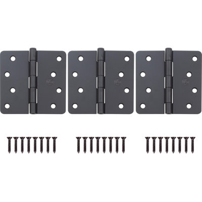 Charnières de porte de 4 po, coin de rayon de 1/4 po
