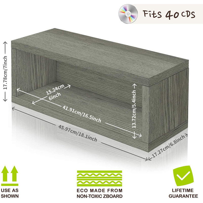 17.78 cm H Media Shelves