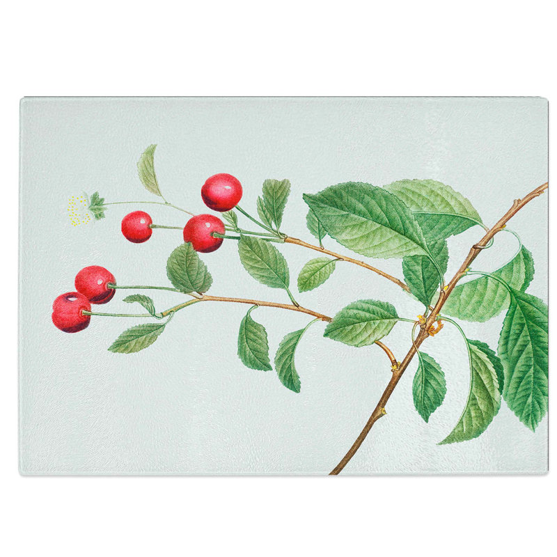 Tempered Glass Cherry Tree Branch Chopping Board, 39 cm W x 28.5 cm L