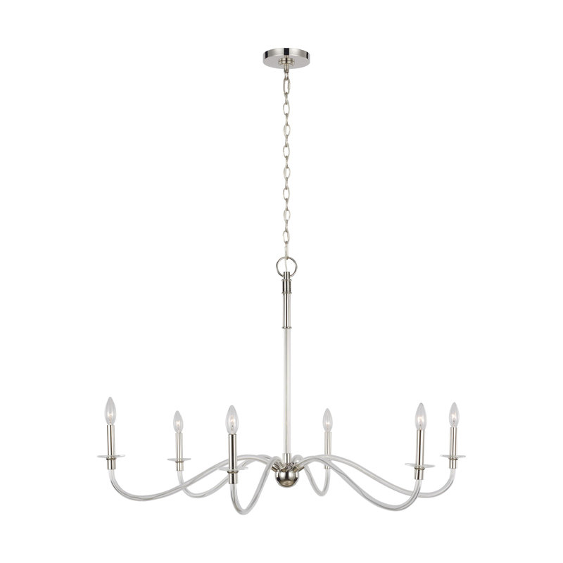 Michelly 5 - Light Dimmable Classic / Traditional Chandelier, Burnished Brass, 6 Lights, 27.25" H x 41.75 W x 41.75" D