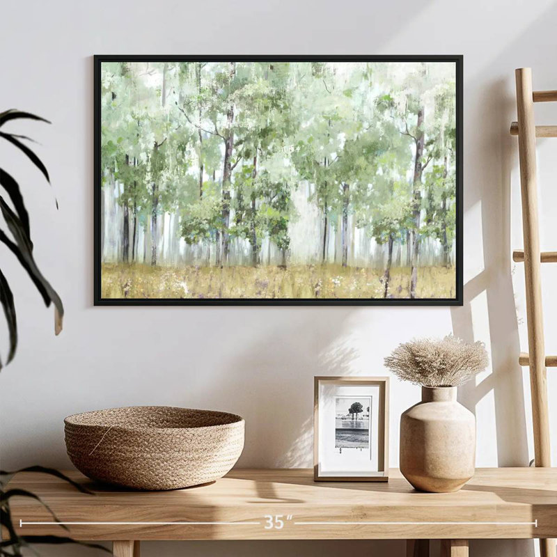 Into The Forest Light, 25 po x 17 po, Cadre flottant noir