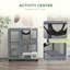 Indoor Cat Enclosure, 39" Wooden With Wheels, Grey - Multi-Level Platforms, & Flap Door For 2 Cats Up To 12 Lbs Collected Altogether House, Enclosure On Wheels Pounds Accumulated In Aggregate
