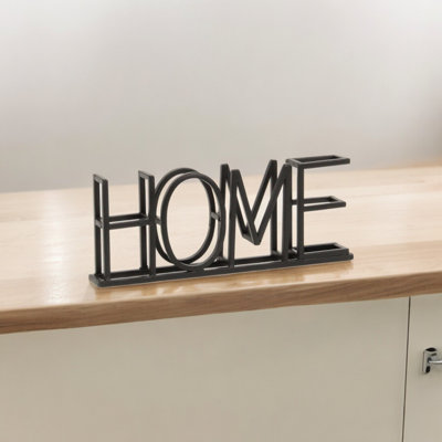Colma Black Metal "Home" Table Sign