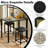 17 Stories 3pcs Counter Height Table Set 2 Chairs Bar Dining Room Faux Marble Black
