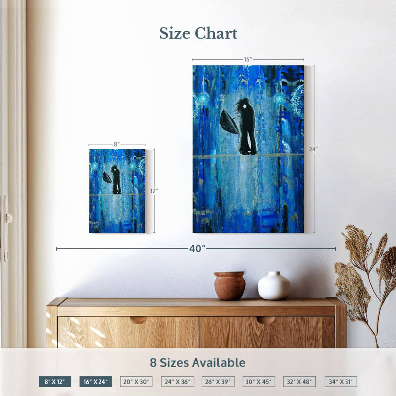 Kelan Sapphire Rain Romance, 12" H x 8" W