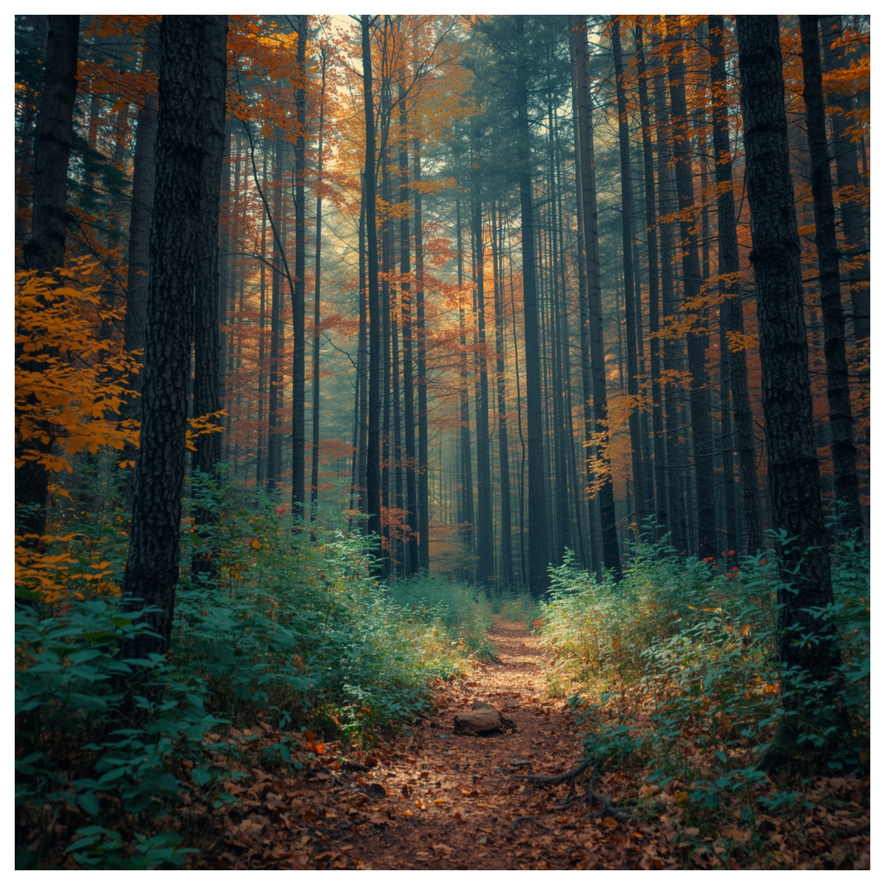 Extra Forest East Urban Home Autumn Forest Pathway Shower Curtains Extra Long | Wayfair