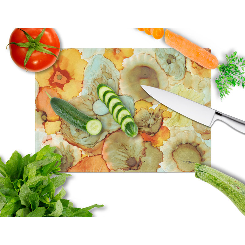 Planche à découper fleurs en verre trempé caroline de trésors