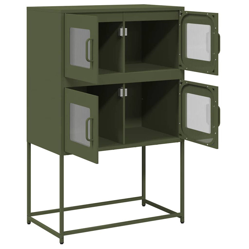 Highboard 68X39x107 Cm Steel, Olive Green