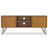 Hunter 60"W Solid Mango Wood Industrial TV Stand for TVs up to 65" with 2 Cabinets and Open Shelf-2069135629