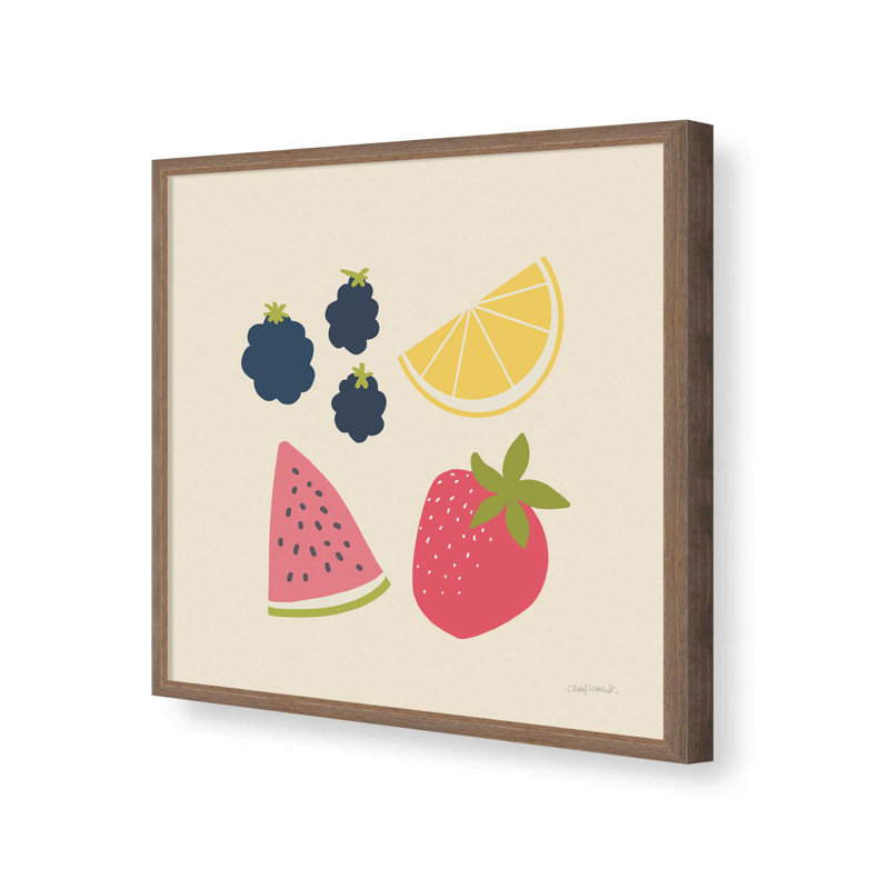 «Summer Fruits I» par Cheryl Warrick - impression sur toile tendue, H 36 po x l 36 po, Brun