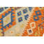Tapis bleu / orange / beige en laine à motif géométrique rectangulaire tissé à plat Roquemore