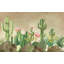 Papier peint amovible fleurs roses, fond de plantes vertes, cactus du désert-1629692461
