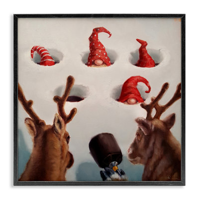 Holiday Whack an Elf Humour Giclee Art by Lucia Heffernan