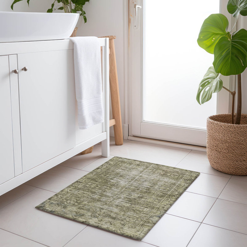Machine Washable Indoor/Outdoor Christain ACN1228 Rug, Rectangle 1'8" x 2'6"