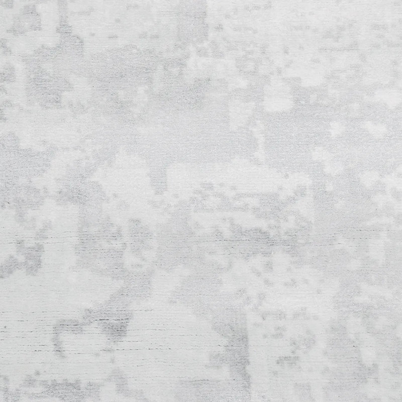 Milo Hand Knotted Area Rug in Gray, Rectangle 5' x 8'