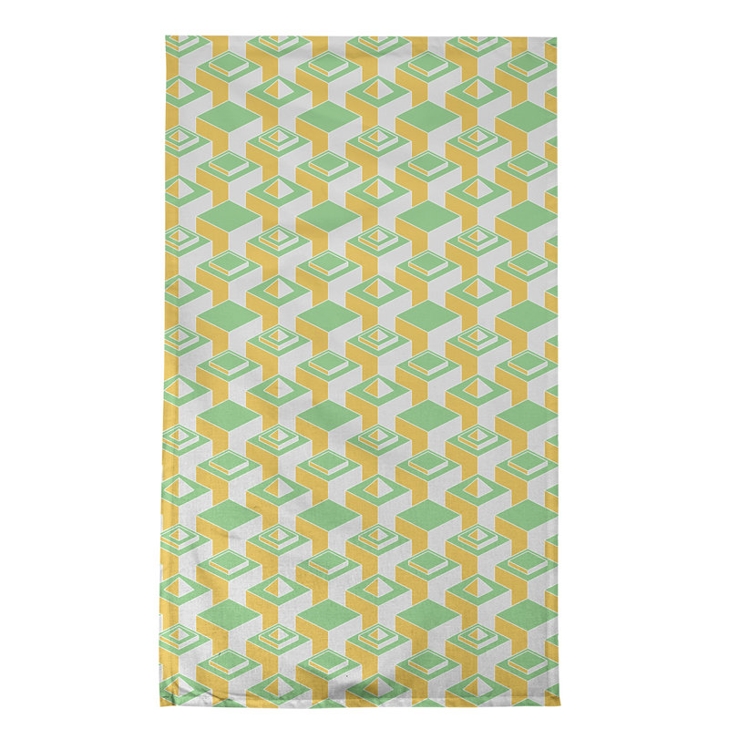 Serviette de thé skyscrapers Patricia Geoffrey, Vert, Polyester sergé