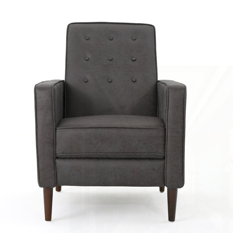 Mid-Century Modern Recliner Pushback chair, Slate