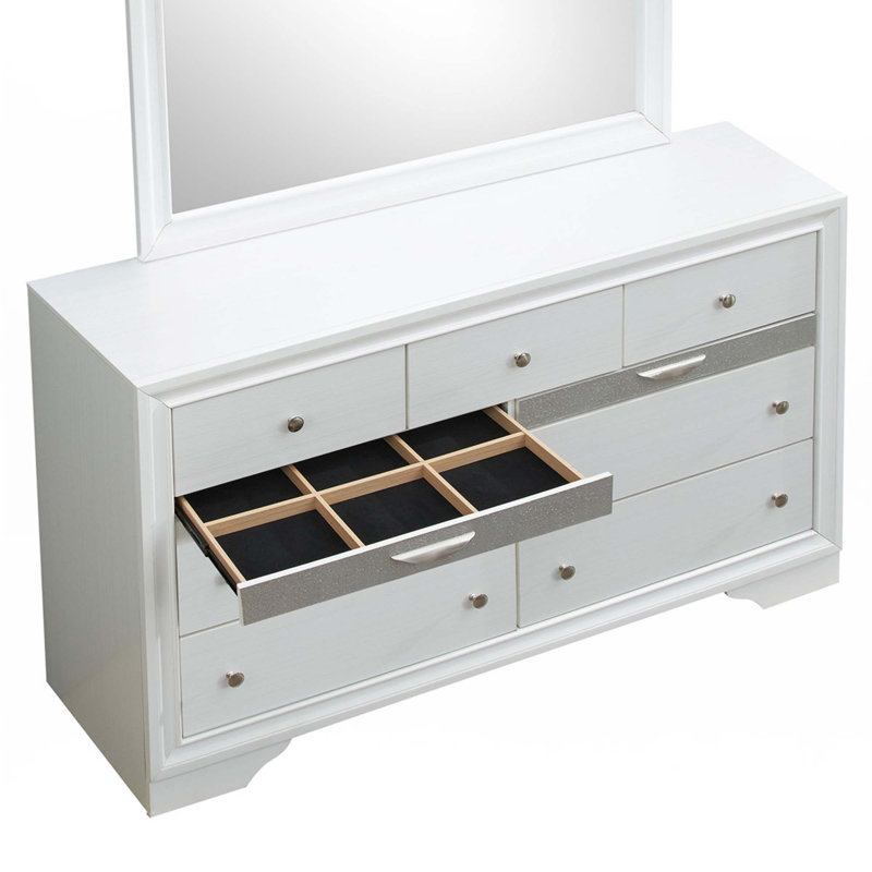 Commode 9 tiroirs, Blanc