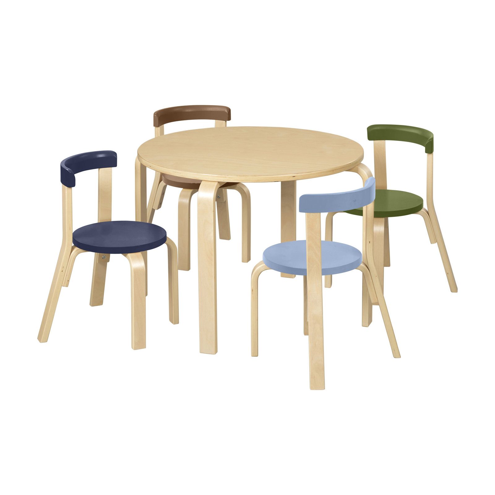 Bentwood Kids Table and Chair Set, Earthtone